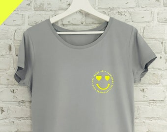 Shirt SMILEY neon, grau, weich, S/M/L/XL, Herz, Love