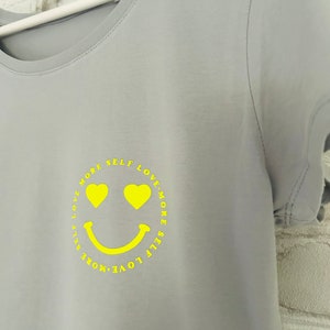 Shirt SMILEY neon, grau, weich, S/M/L/XL, Herz, Love Bild 2