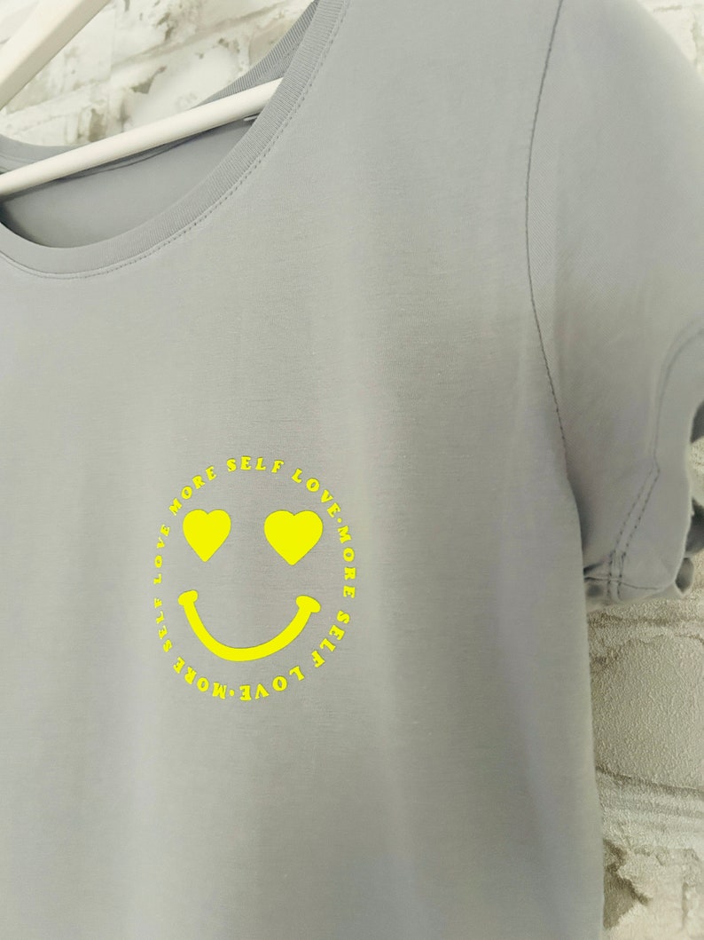 Shirt SMILEY neon, grau, weich, S/M/L/XL, Herz, Love Bild 2