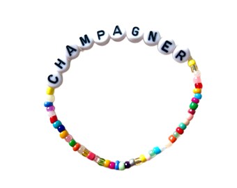 Bracelet CHAMPAGNE colorful beads, maritime, elastic