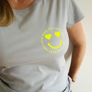 Shirt SMILEY neon, grau, weich, S/M/L/XL, Herz, Love Bild 3