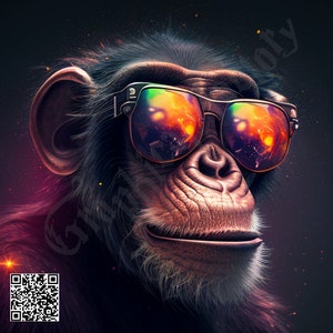 Printable Colorful Monkey Art | Chimp Art