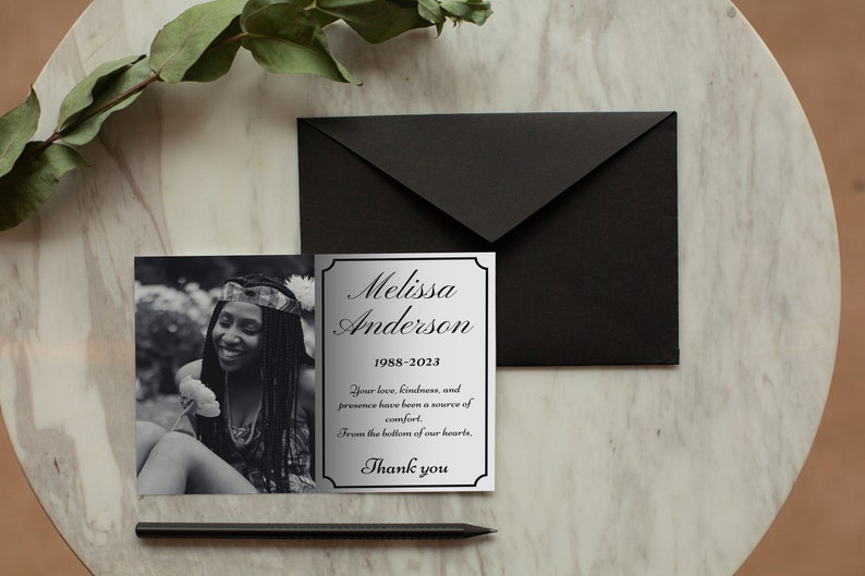 Editable Funeral Thank You Card Template for Canva | Instant Digital ...