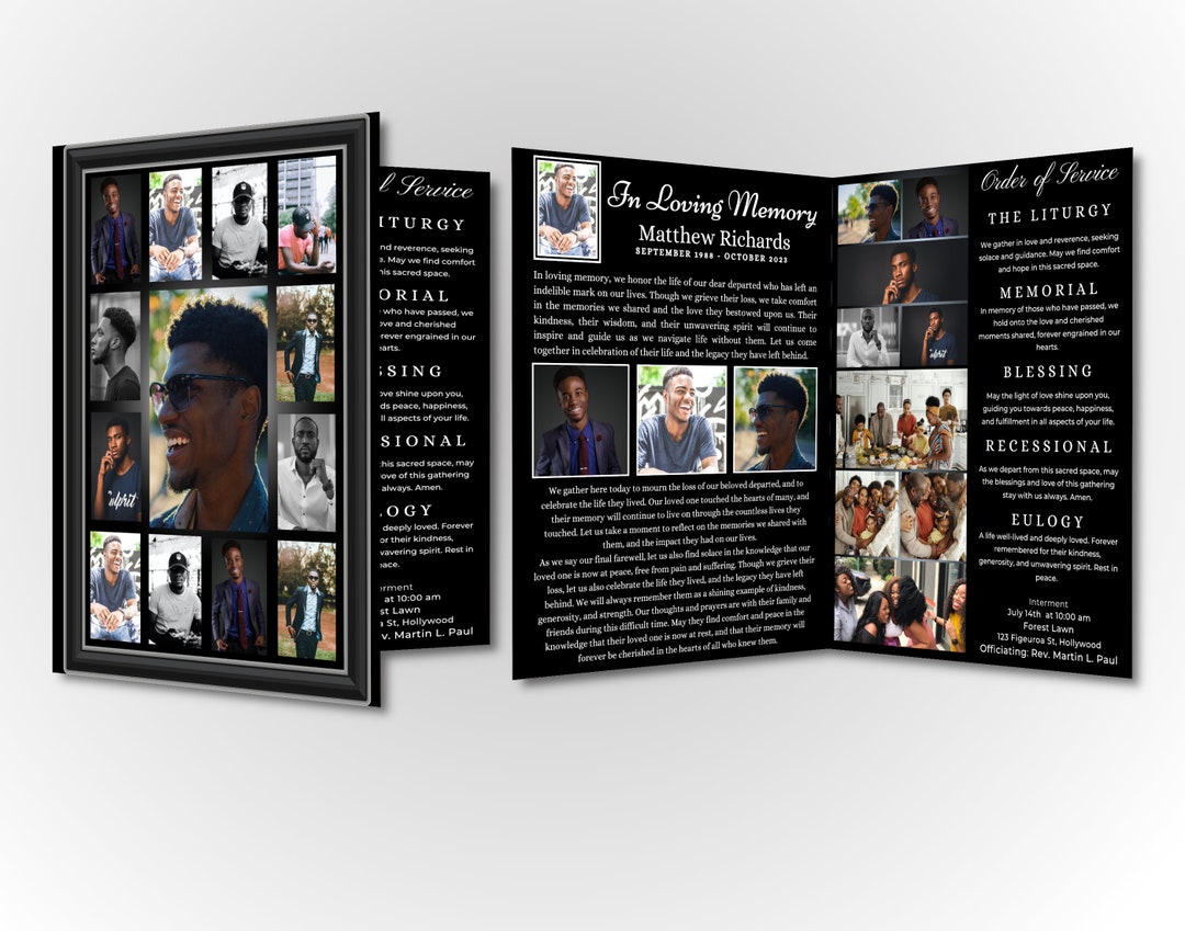 Funeral Program Brochure Template Instant Download No Waiting Funeral Program Brochure Template Instant Download No Waiting