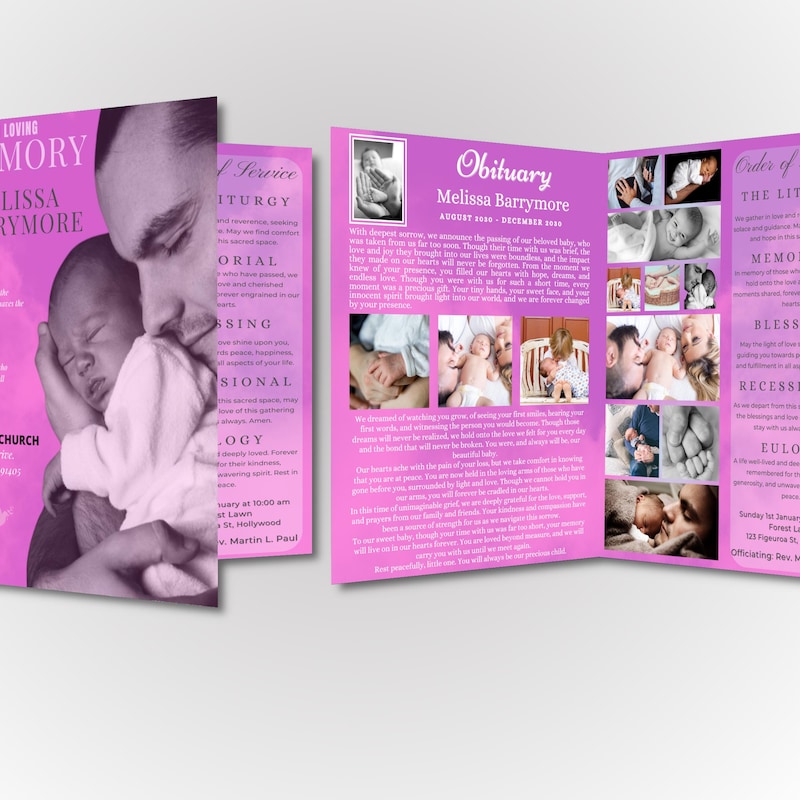 Infant Funeral Program - Etsy