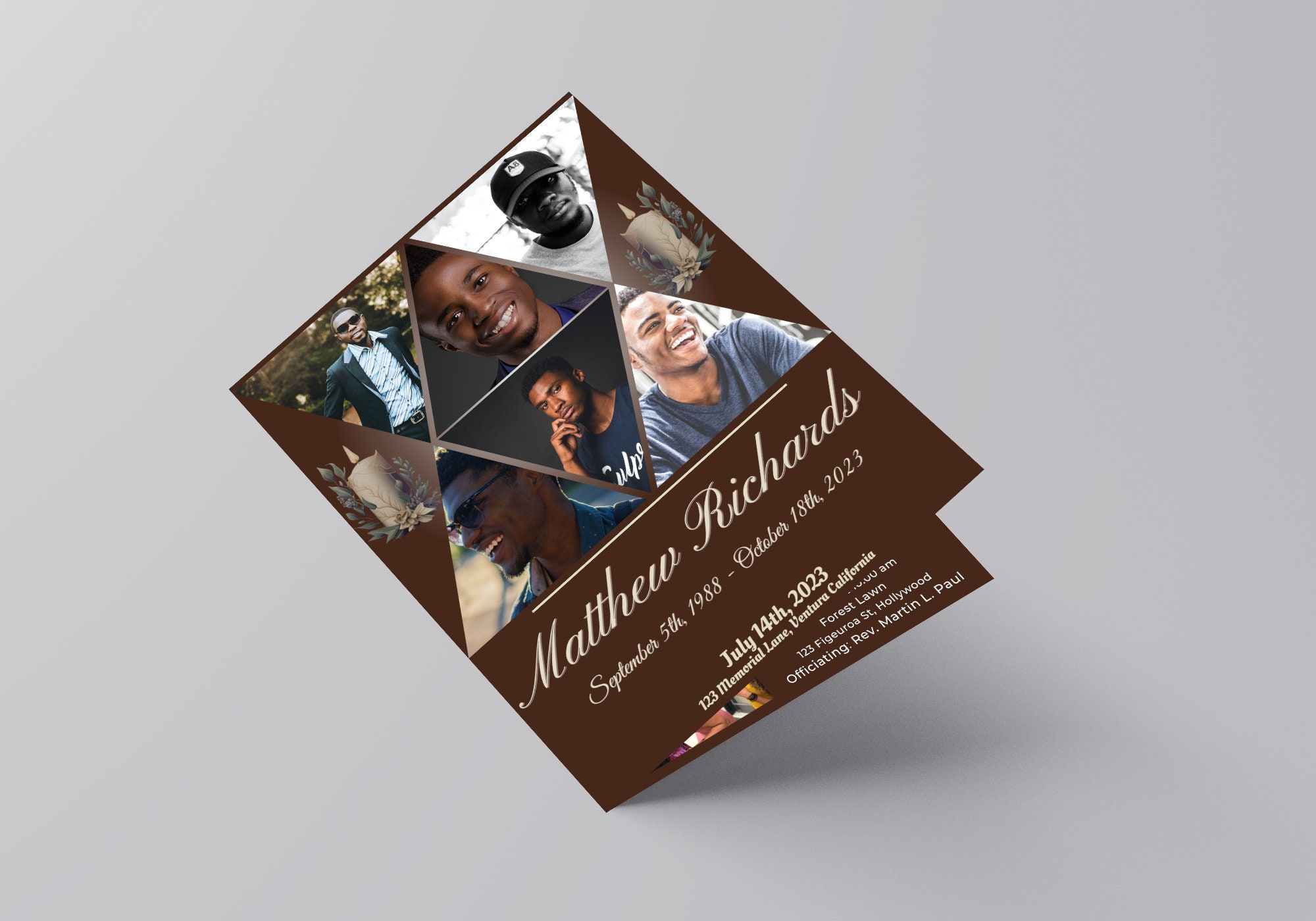 Funeral Program Template | 4 Page Booklet Self Edit With Canva ...