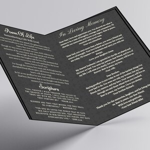 8 Page Funeral Obituary Booklet | Includes Photo Gallery and Order of ...
