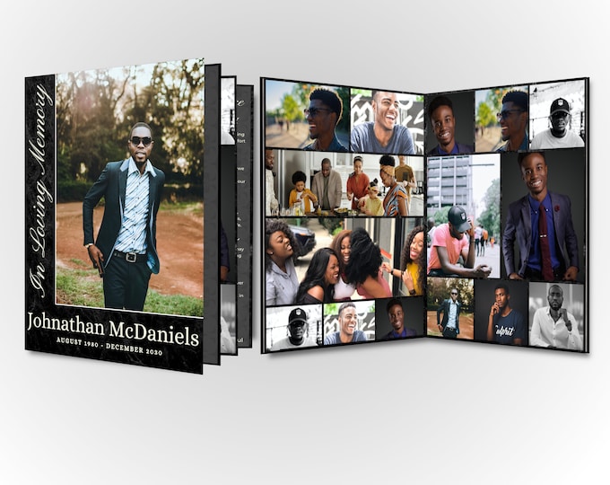 Editable Funeral Program Template | 4 Pages | Heartwarming Photo