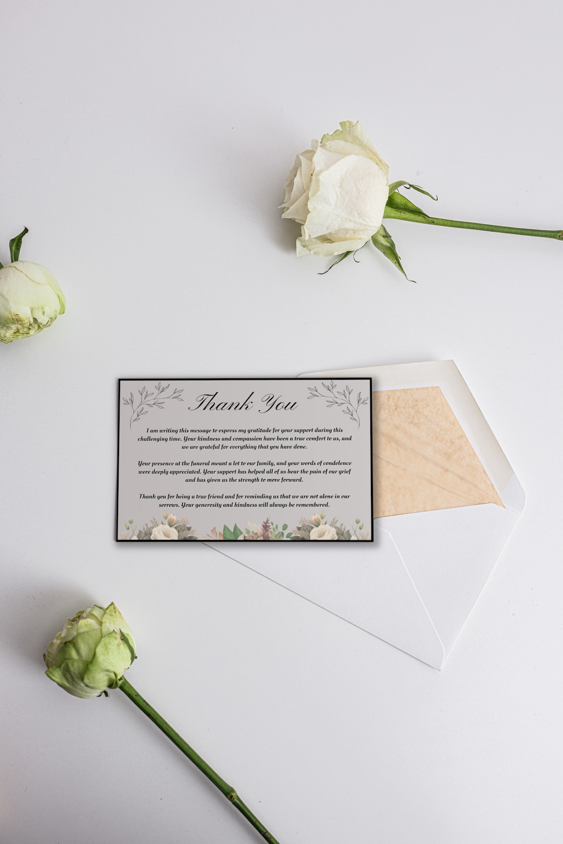 Image 15 for Sympathy Thank You Card Template