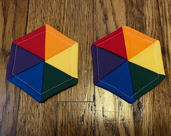 Pair of pride flag coasters