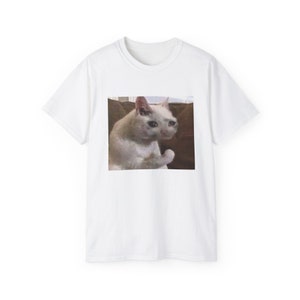 Crying Cat Meme Tshirt Funny Absurd Meme Tshirts Unisex Tee