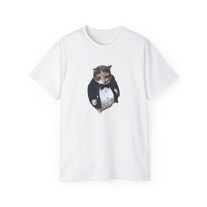 Tuxedo Funny Cat Meme Tshirt For Cat Lovers Meme Tshirts Unisex Tee