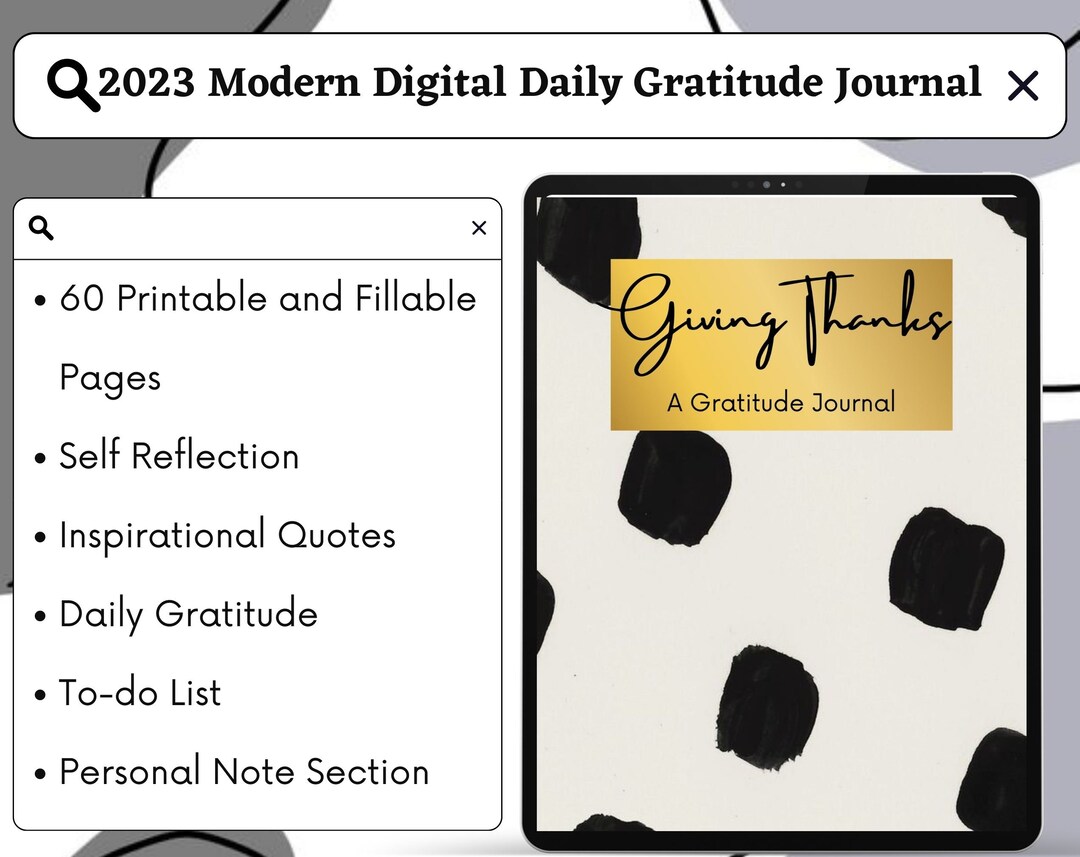 Modern Digital Gratitude Journal | Printable and Fillable | Personal ...