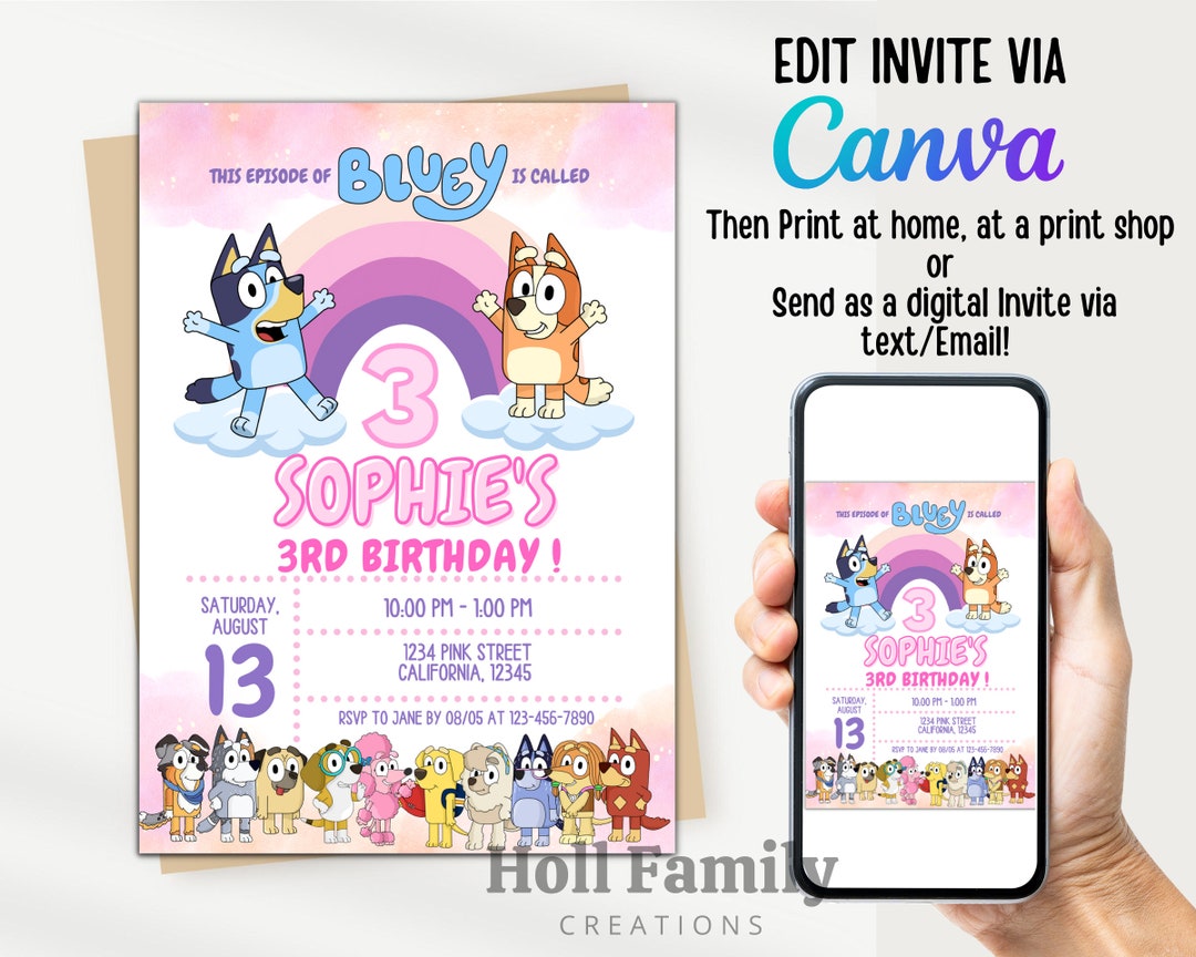 canva-invite-templatebirthday-invitationpink-kids-etsy