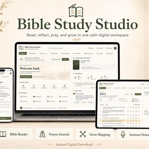 Bible Study Studio | Interactive Bible Reader, Prayer Journal, Verse Mapping, Reading Plans & Sermon Notes