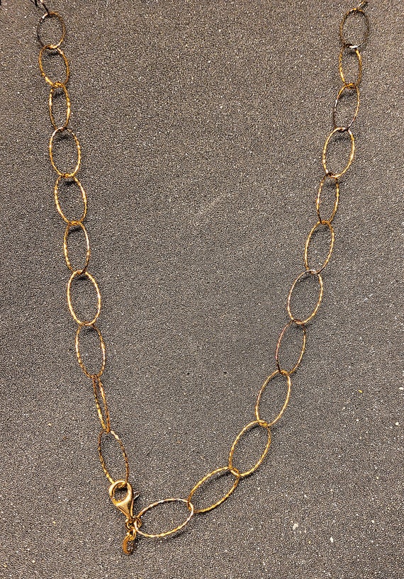 Vintage Technibond large loop chain necklace. 925 Ita… Gem