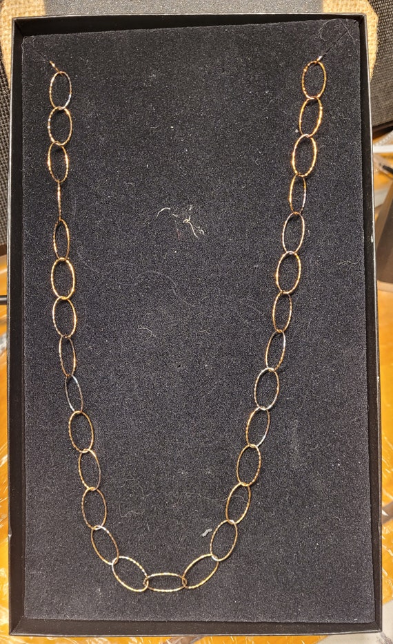 Vintage Technibond large loop chain necklace. 925 Ita… Gem
