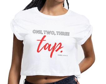 Bachata dance crop top, damski crop top, koszulka bachata, bawełna organiczna, prezent dla niej, koszulka latynoska, prezent dla tancerek, damski top w kolorze białym