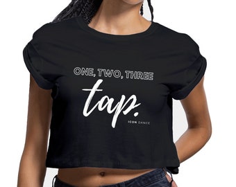 Bachata dance crop top, damski crop top, koszulka bachata, bawełna organiczna, prezent dla niej, koszulka latynoska, prezent dla tancerek, damski top w kolorze czarnym