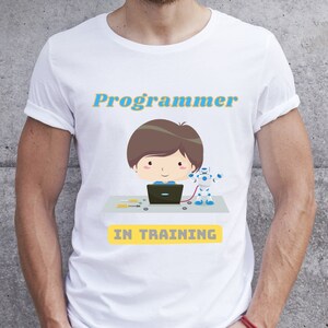 Programmer in Training with Boy Coding T-Shirt Gift Men Boys Geek Computer Science Coder Software Engineer Developer Programmer Shirt Smart