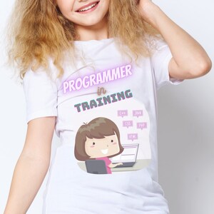 Programmer in Training with Girl Coding T-Shirt Gift Womens Ladies Geek Computer Science Coder Software Engineer Developer Programmer Shirt