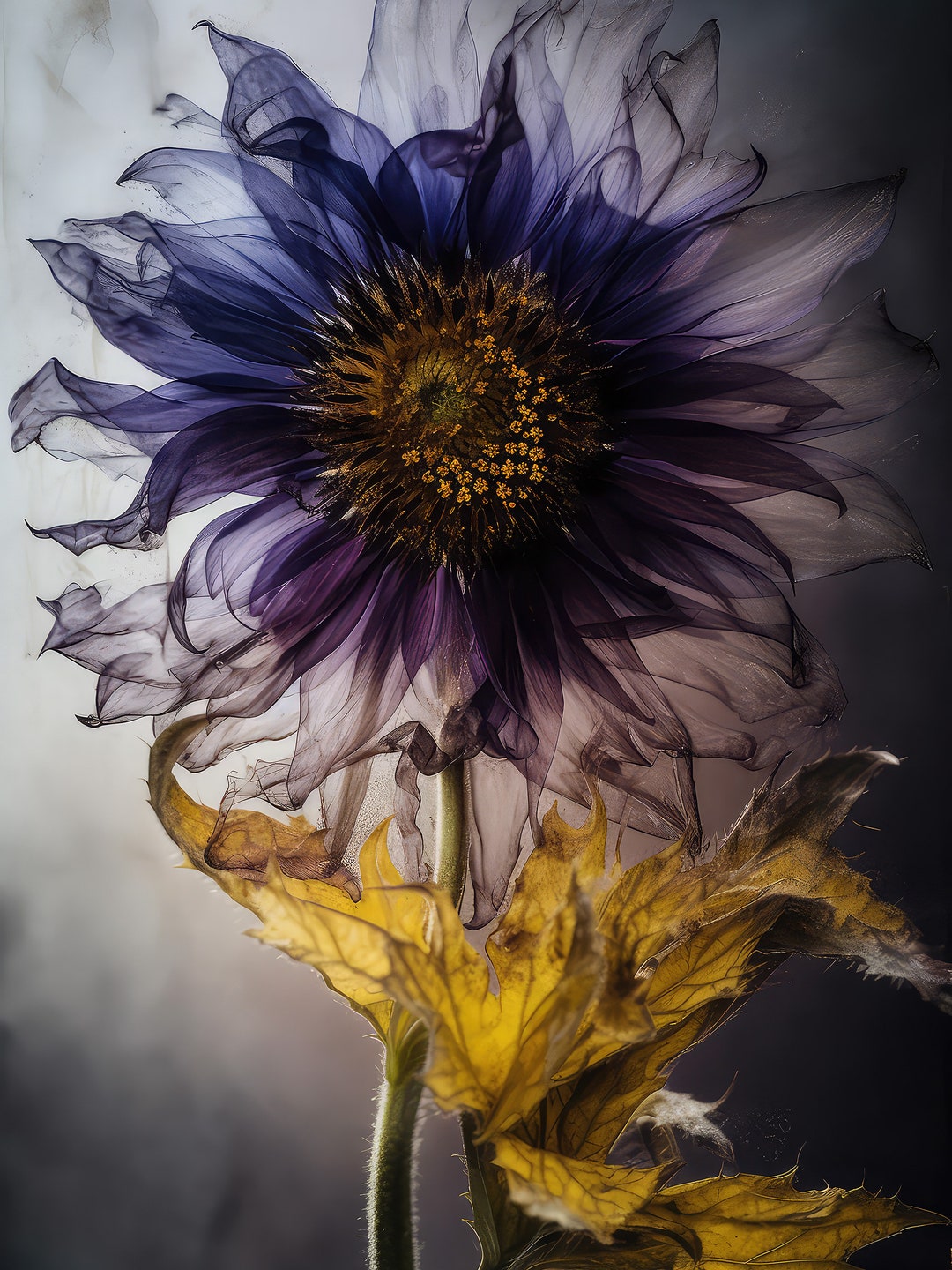 Sunflower Transparent Art Printable Blossom Wall Art Two - Etsy