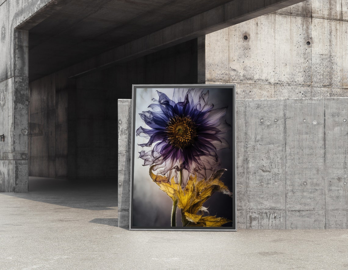 Sunflower Transparent Art Printable Blossom Wall Art Two - Etsy