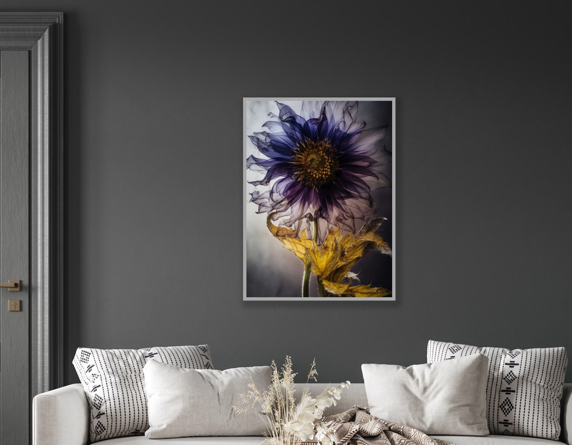 Sunflower Transparent Art Printable Blossom Wall Art Two - Etsy
