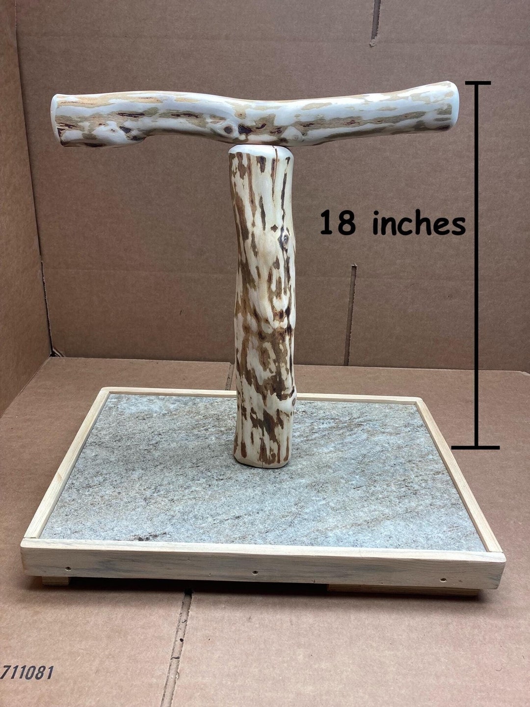 Picture of Manzanita Table Top Bird Stand 18 Inch Tall Parrot Macaw AF Grey ...