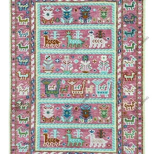 Exquisite Pink Hand Knotted Indo Shabargan rug 4x6, 5x8, 6x9, 8x10, 9x12, 10x14 ft Handmade Gabbeh rug - Antique Ethnic rug