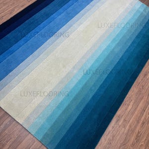 Maximus Striped Modern Wool Rug – Hand-Tufted 100% Wool Area Rug for Living Room, Bedroom, Kids Room, Home Décor & Personalized Gifts