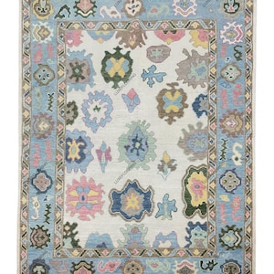 Cream Modern Oushak Hand Knotted Rug 4x6, 5x8, 6x9, 8x10, 9x12, 10x14 ft Handmade Rugs for Living Room - Antique Ethnic rug
