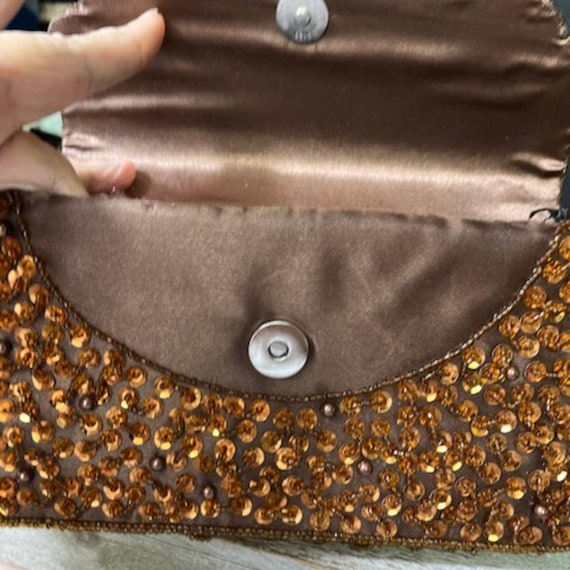 Bronze Sequin Clutch/Shoulder Bag - image 6