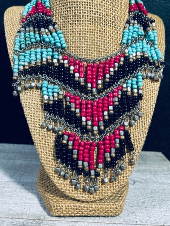 Indian hand beaded necklace