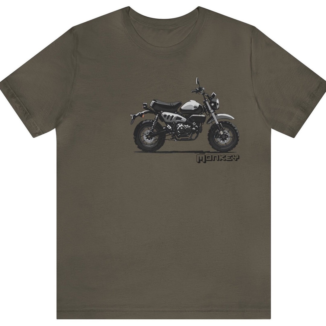Tシャツ・カットソー HONDA MOTORCYCLE Anime MONKEY 125 Short Sleeve White Honda Monkey - Motorcycle - T-Shirt | TeePublic