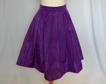 Vintage A.J. Bari Short Shimmery Purple Circle Skirt | 1990s