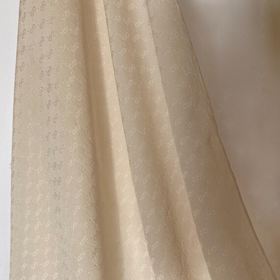 Vintage 1970s Gucci Small GG Monogram Cream Jacqu… - image 5