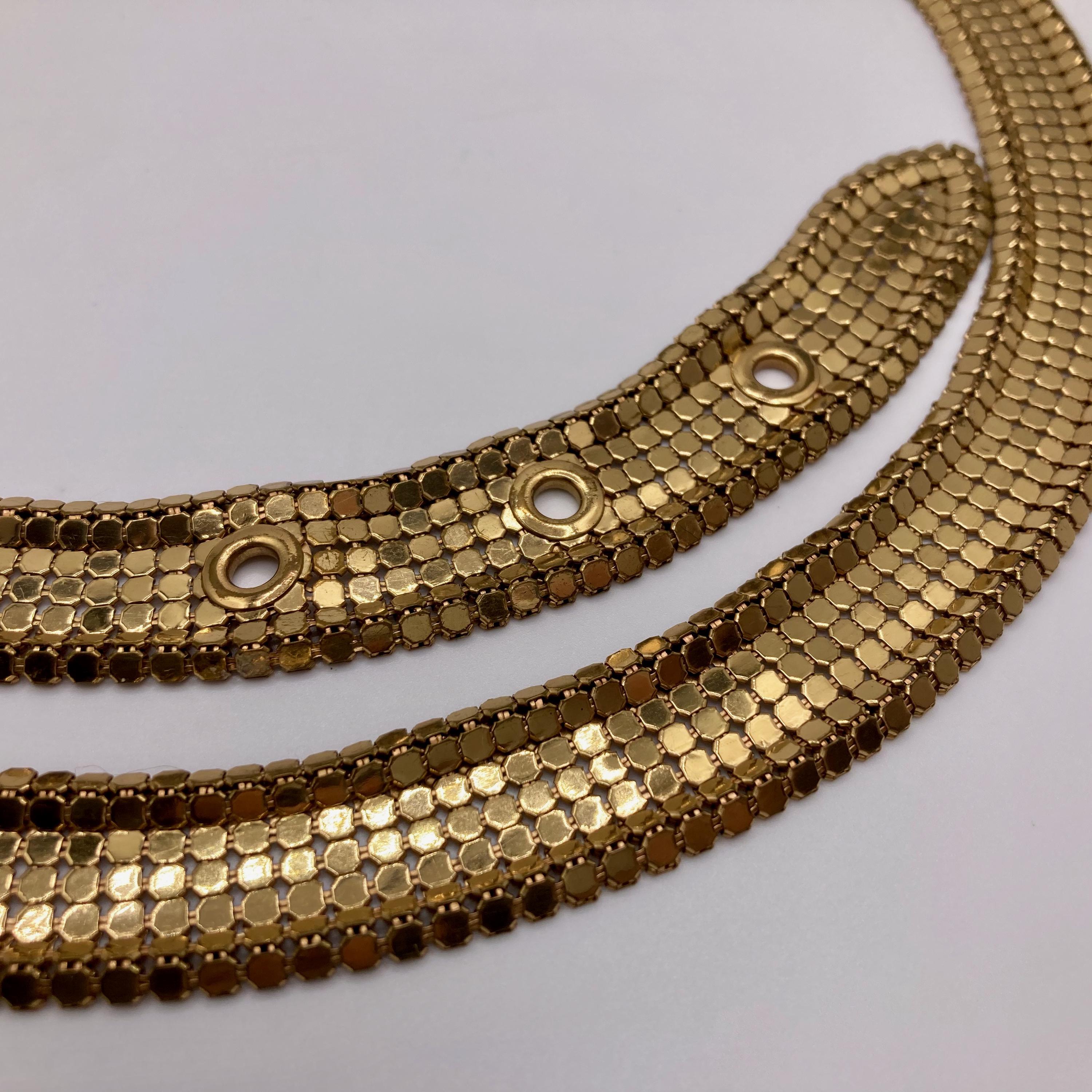 Ceinture Vintage Whiting & Davis Schaeffer Années 80 - Maille Chaîne Argentée