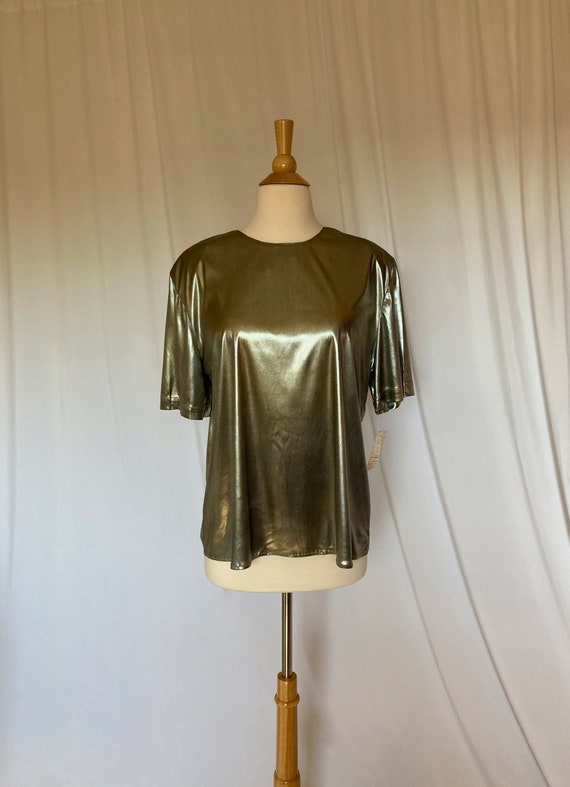 Aoife Bowknot Metallic Shirt - Gold