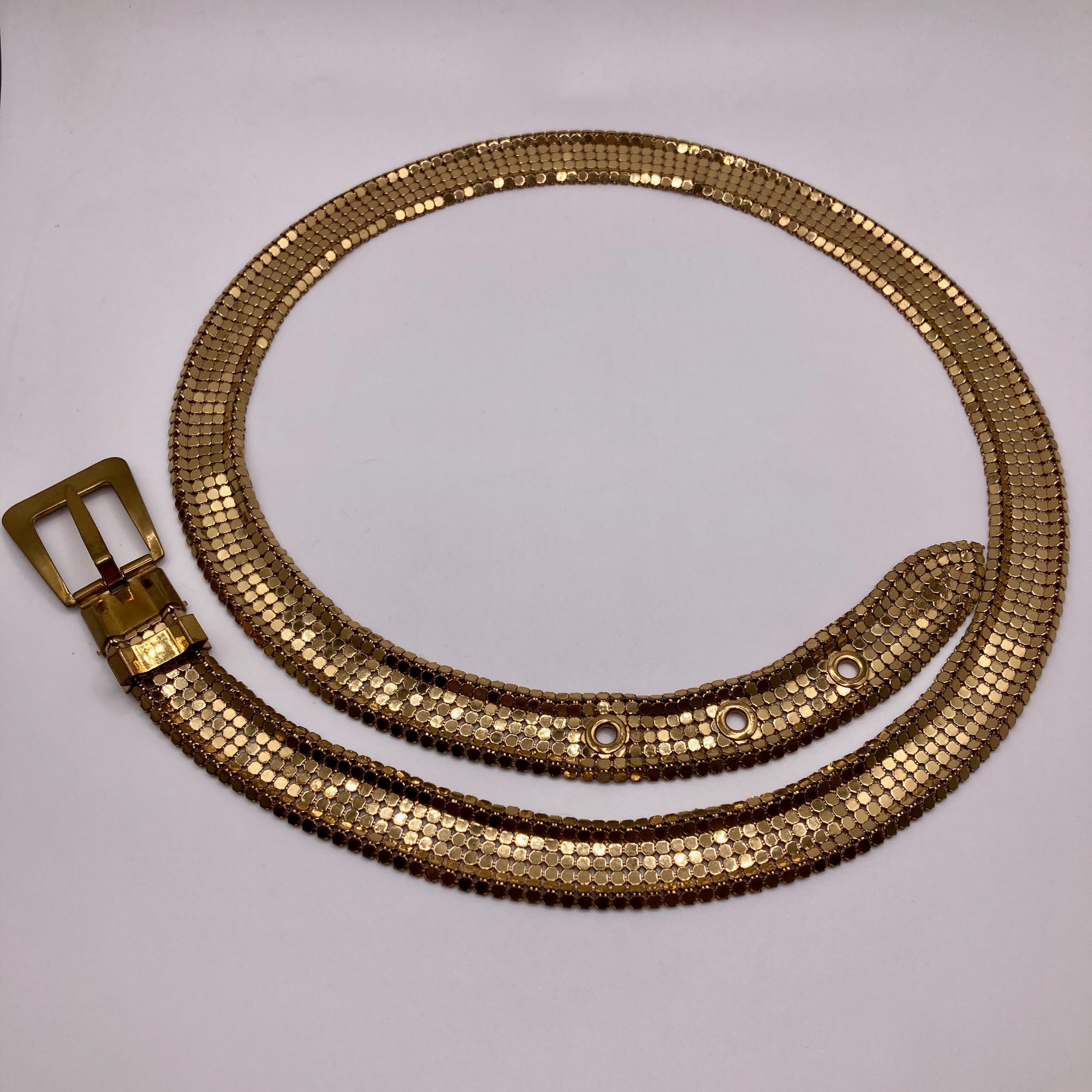 Vintage 50s Whiting & Davis Schaeffer Belts Gold Mesh Chain Link Chain Mail Belt Whiting & Davis By Schaffer 1950 main image 4
