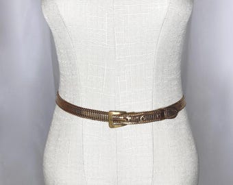 Vintage Whiting & Davis Gold Chainmail Mesh Metal Leather  display picture 3