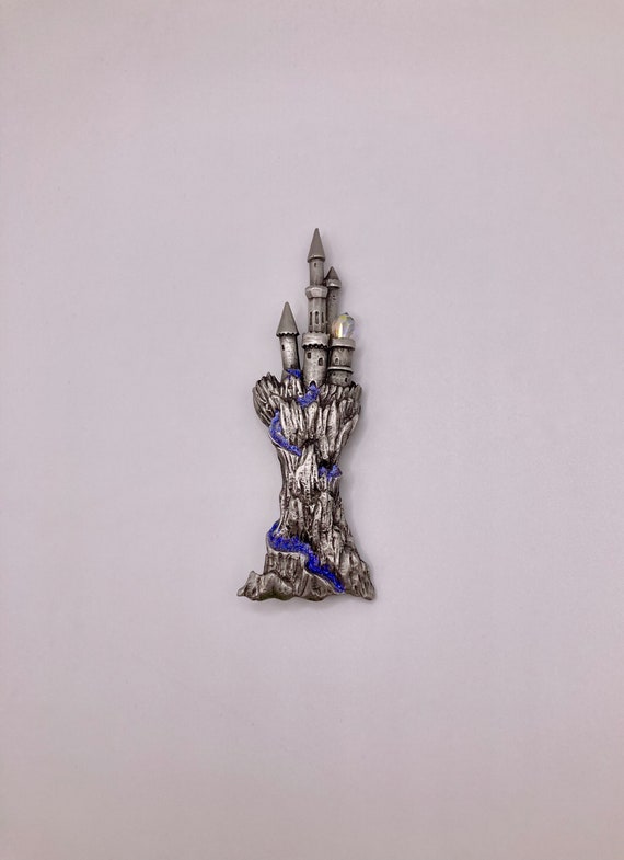 Vintage JJ Jonette Silver-Toned Castle Pin / Brooc