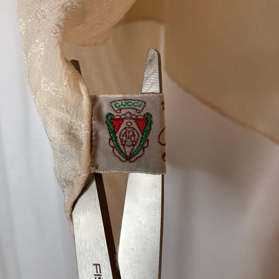 Vintage 1970s Gucci Small GG Monogram Cream Jacqu… - image 7