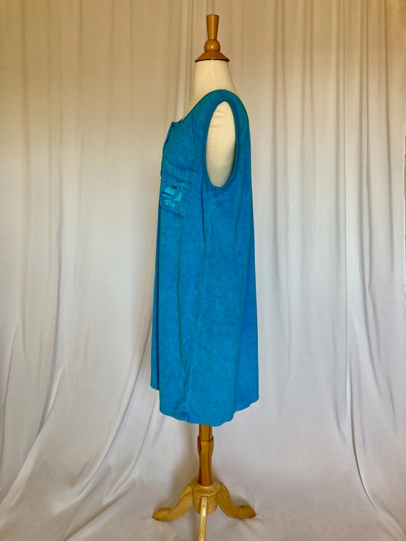 Vintage 80s / 90s Sears "Beached" Blue Terrycloth… - image 5