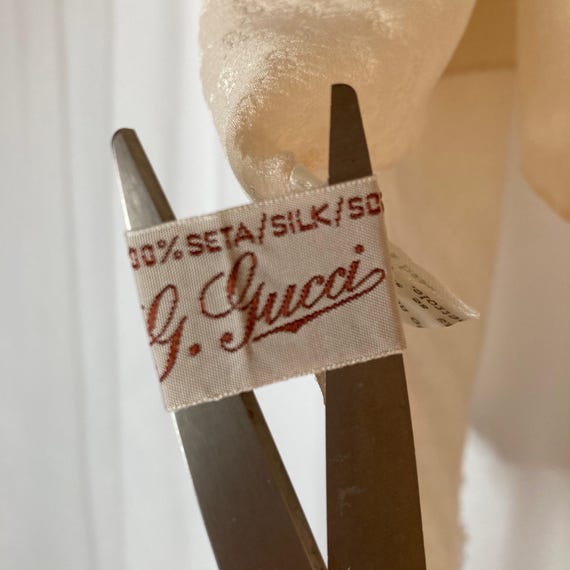 Vintage 1970s Gucci Small GG Monogram Cream Jacqu… - image 6