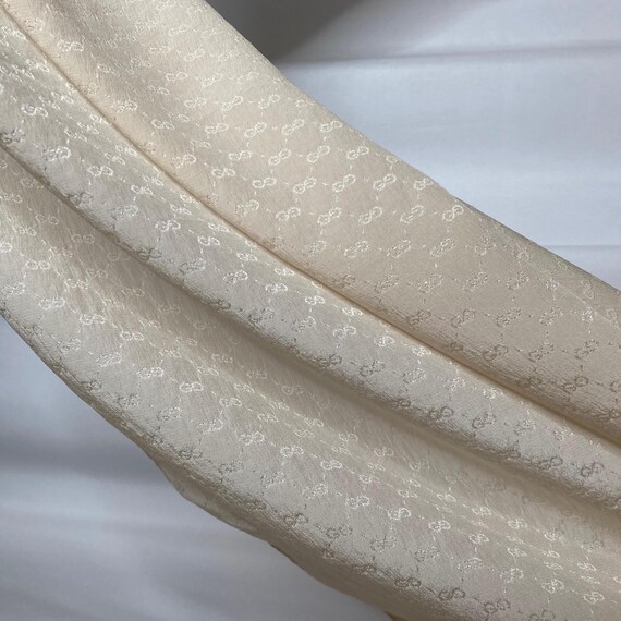 Vintage 1970s Gucci Small GG Monogram Cream Jacqu… - image 8