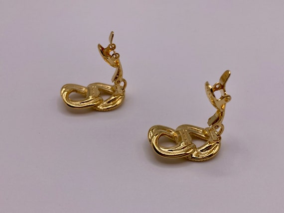 Vintage Trifari Double Loop Gold-Toned Clip Earri… - image 8