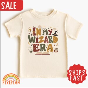 n My Wizard Era Shirt, Cute Wizard Toddler Tee, Magic School Kids T-Shirt, Wizard Owl Book Shirt, Boho Wizard Birthday Gift