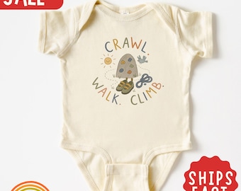 Krabbel-, Lauf- und Kletter-Babybody, Kletter-Babyshirt, Geschenk für kletterbegeisterte Neugeborene, Outfit für die Heimkehr, Geschenk zur Babyparty für Outdoor-Fans
