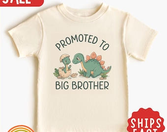 Promoted to Big Brother Dinosaur Shirt, Big Bro Announcement Tee,Toddler Dino Announcement Shirt  New Big Brother Gift for Boys